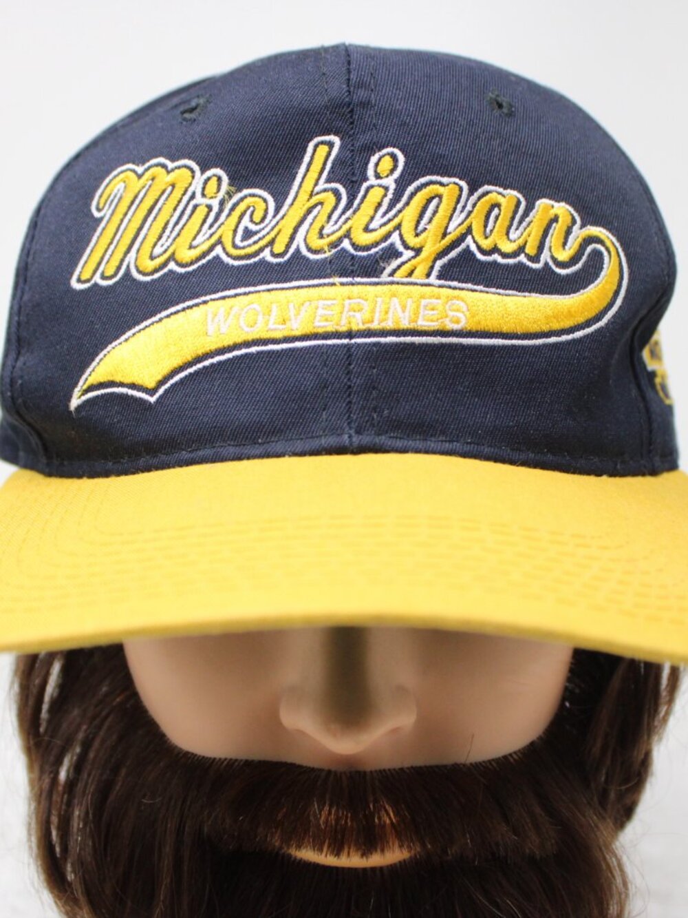 VTG Michigan Wolverines Hat Men Snapback Blue STARTER The Classic Adjustable Cap